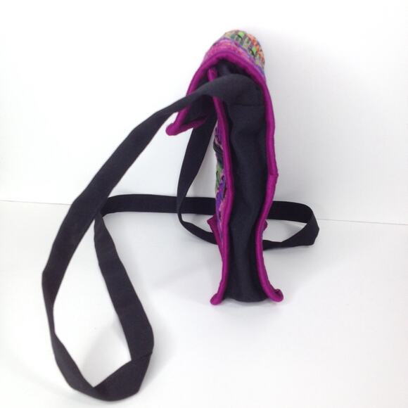 Native Colorblock Fabric Rainbow Crossbody Padded Pouch Stripe Shoulder Bag - Picture 5 of 8